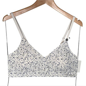 Lucky Brand Blue and White Floral Removable Padded Bra Sz M